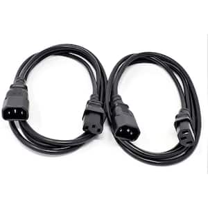 6 ft. 18 AWG AC Power Extension Cord UL Approved C13 to C14 in Black (2 per Box)