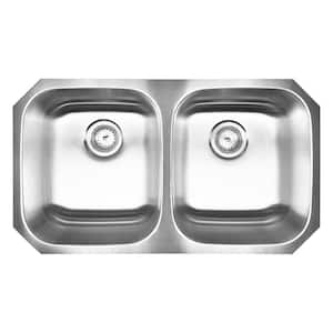 Undermount Stainless Steel 32 in. Double Bowl Kitchen Sink