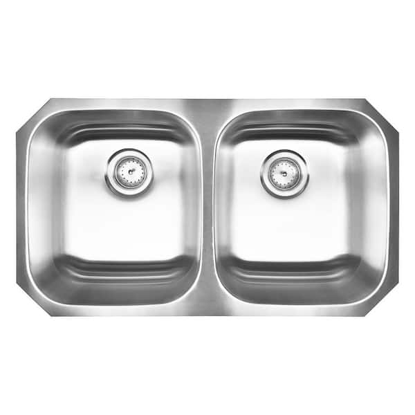 MSI Undermount Stainless Steel 32 in. Double Bowl Kitchen Sink