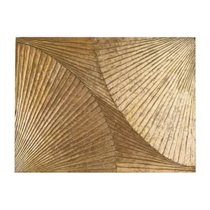 48 in. x 36 in. Wood Gold Carved Radial Geometric Wall Decor