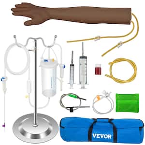 Phlebotomy Practice Kit, Dark Skin IV Practice Kit Phlebotomy Practice Arm Kit with Infusion Stand Monitors and Trackers
