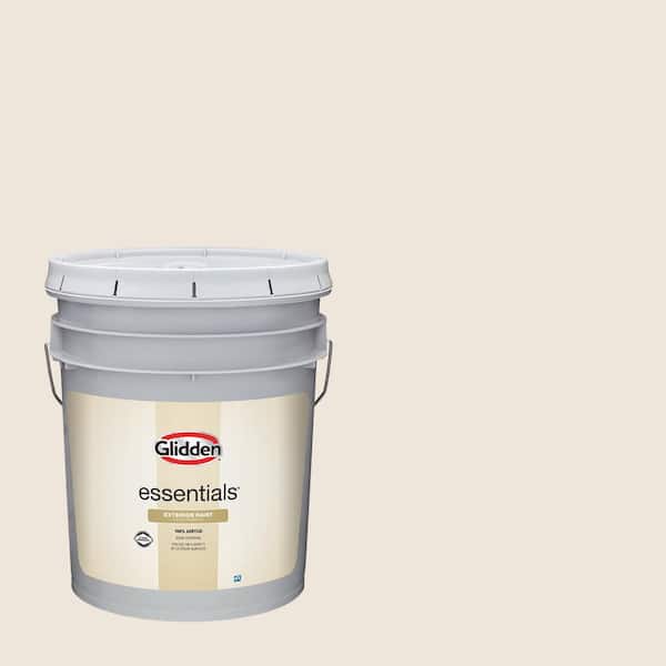 Glidden Essentials 5 gal. PPG1087-1 Madonna Lily Semi-Gloss Exterior Paint