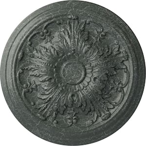 20" x 1-1/2" Damon Urethane Ceiling Medallion (Fits Canopies upto 3-3/8"), Athenian Green Crackle