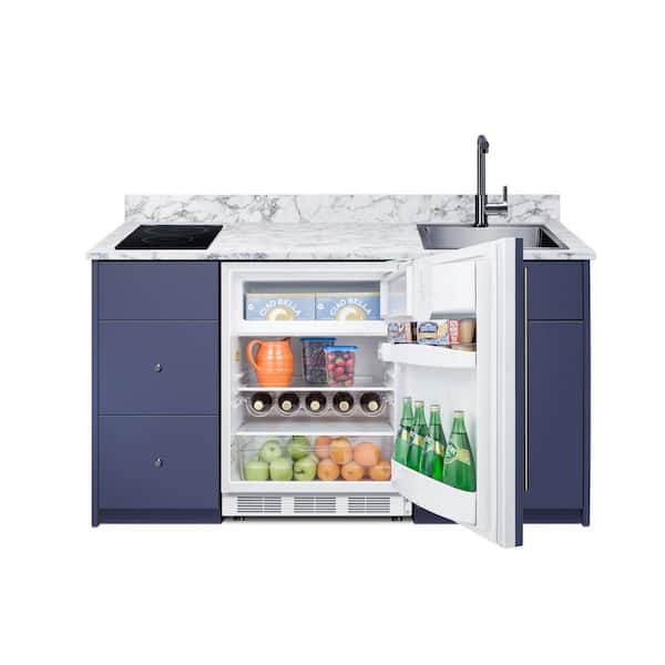 Summit Appliance 63 in. Compact Kitchen in Midnight Navy