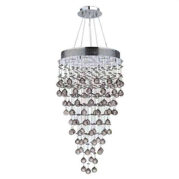 Worldwide Lighting Icicle Collection 9-Light Chrome Crystal Chandelier