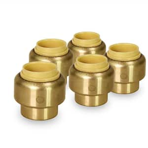 1 in. Plug End Cap Pipe Fitting Push to Connect PEX Copper CPVC Brass (5-Pack)