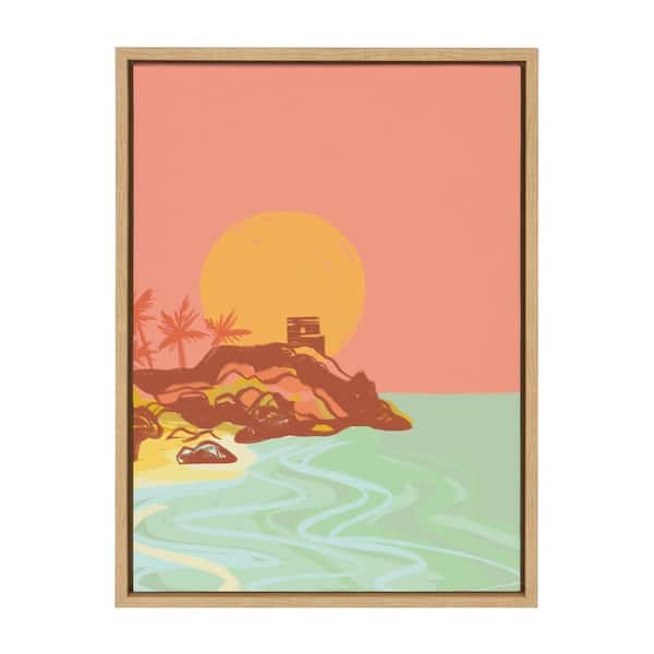 Kate and Laurel Sylvie "Tulum Ruins" by Kasey Free Framed Canvas Wall Art 24 in. x 18 in.