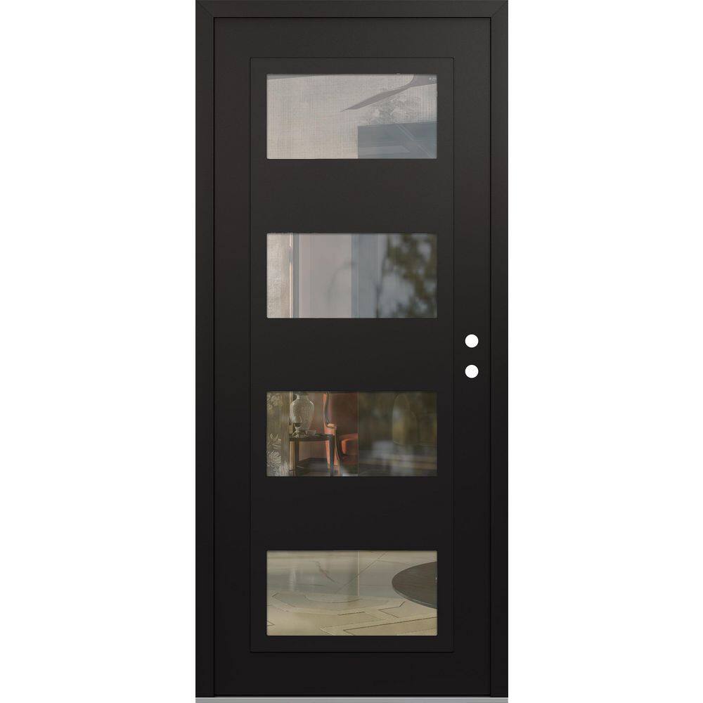 C2 36 in. x 80 in. Silver P Left-Hand/Inswing Clear Glass Black/Black Steel Prehung Front Door price history on PriceWatchPro