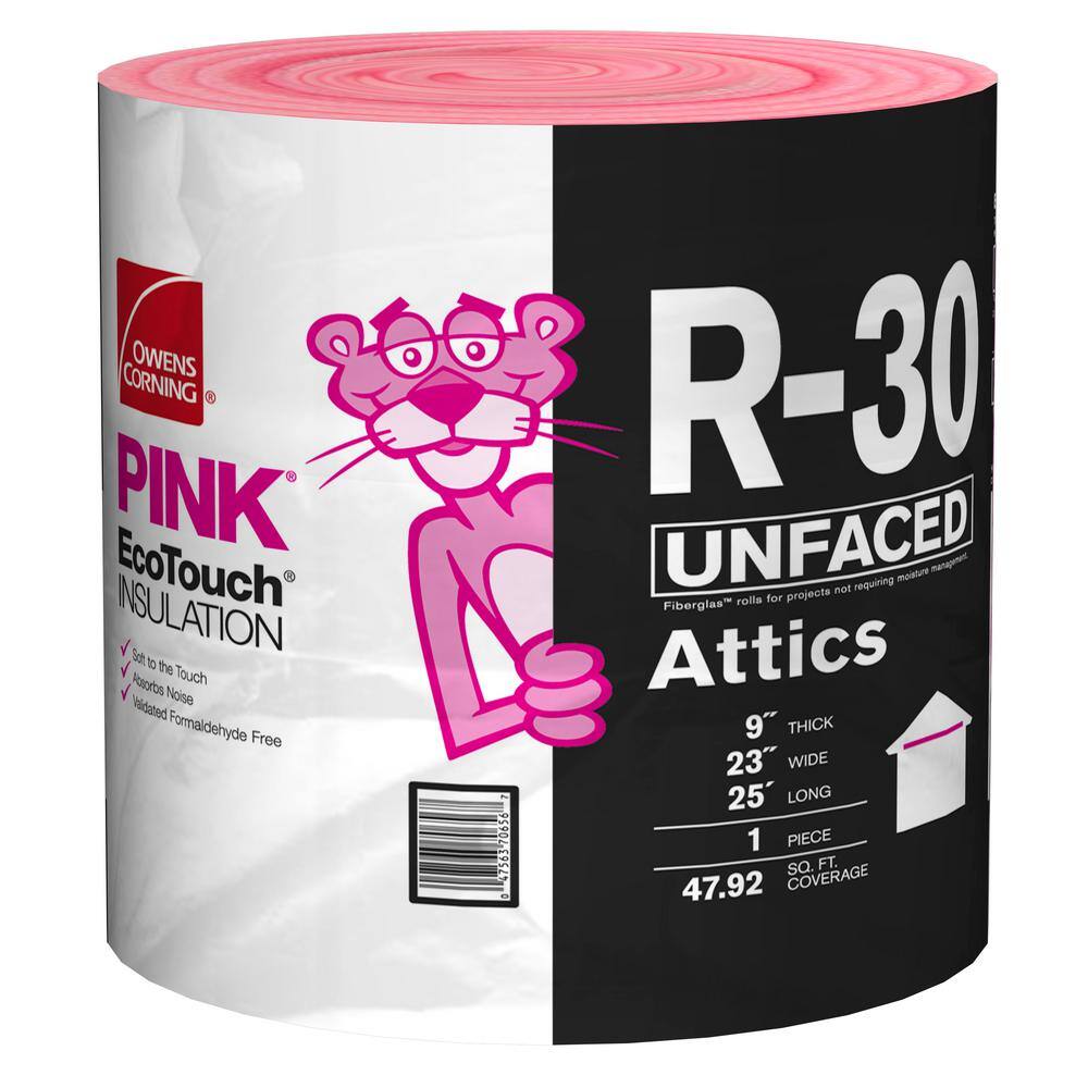 Owens Corning R 30 Pink Unfaced Fiberglass Insulation Roll 23 In X 25 Ft Ru71 The Home Depot