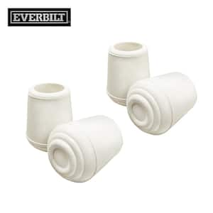 3/4 in. Off-White Rubber Leg Caps for Table, Chair, and Furniture Leg Floor Protection (4-Pack)