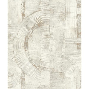 Abe Off-White Bone Geo Paper Textured Non-Pasted Wallpaper Roll