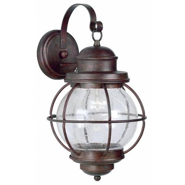 Kenroy Home Hatteras 1-Light Gilded Copper Wall Lantern Sconce