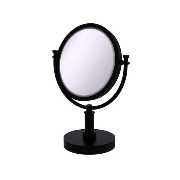 Allied Brass Adjustable Height Floor Standing Make-Up Mirror 8-in Diameter with 4X Magnification - Oil Rubbed Bronze