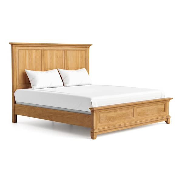 Zeller Brown Wood Frame Queen Panel Bed with Plank Headboard