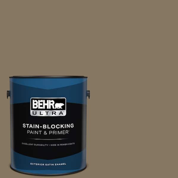 BEHR ULTRA 1 gal. #N310-6 Palm Desert Satin Enamel Exterior Paint & Primer