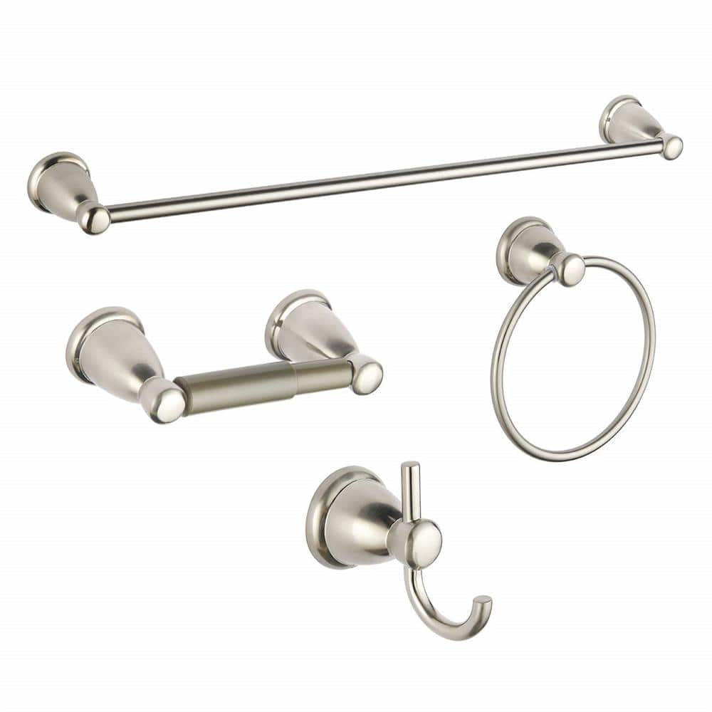 Cubilan 4-Piece Bath Hardware Set with Toilet Paper Holder, Towel Ring ...