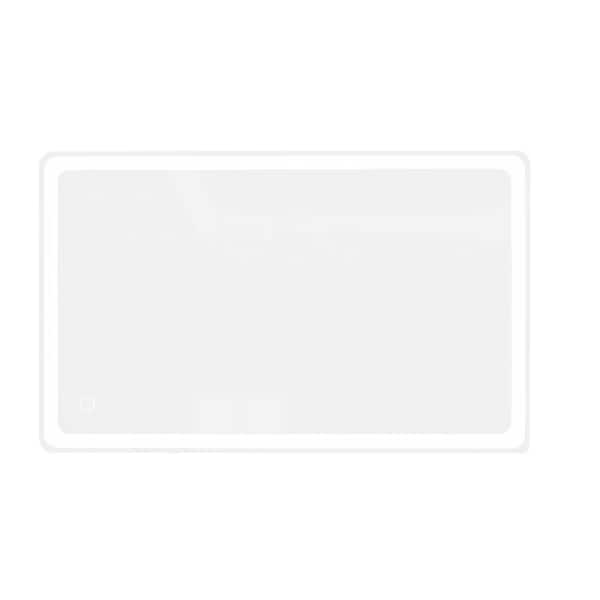 cadeninc 52 in. W x 32 in. H Rectangular Frameless LED Wall-Mounted Bathroom Vanity Mirror with Dimmable and Touch Control