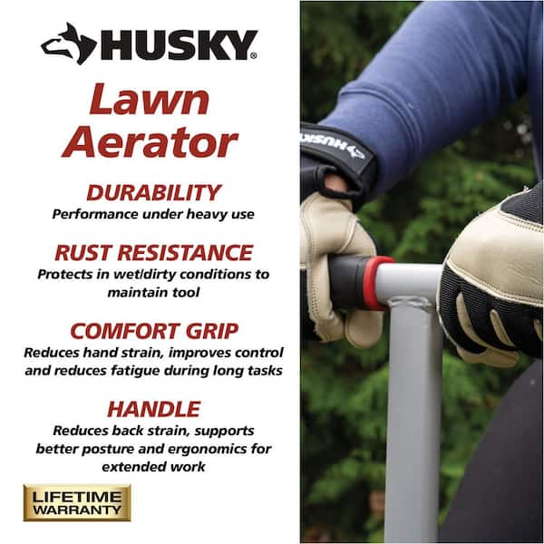 41 in. Manual Lawn Aerator with 3-Prongs and Large Stepper, Heavy-Duty Garden Lawn Aerator Tool