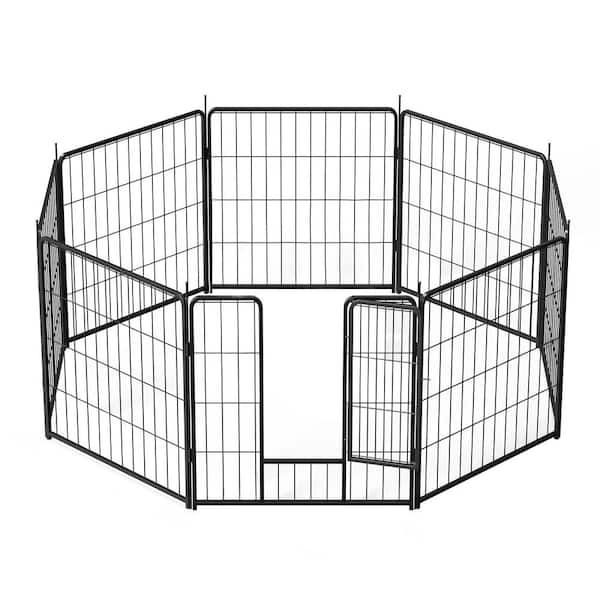 maocao hoom 32 in. H 8-Panels Metal Heavy-Portable Foldable Outdoor Dog Playpen Indoor Fence with Anti-Rust Coating