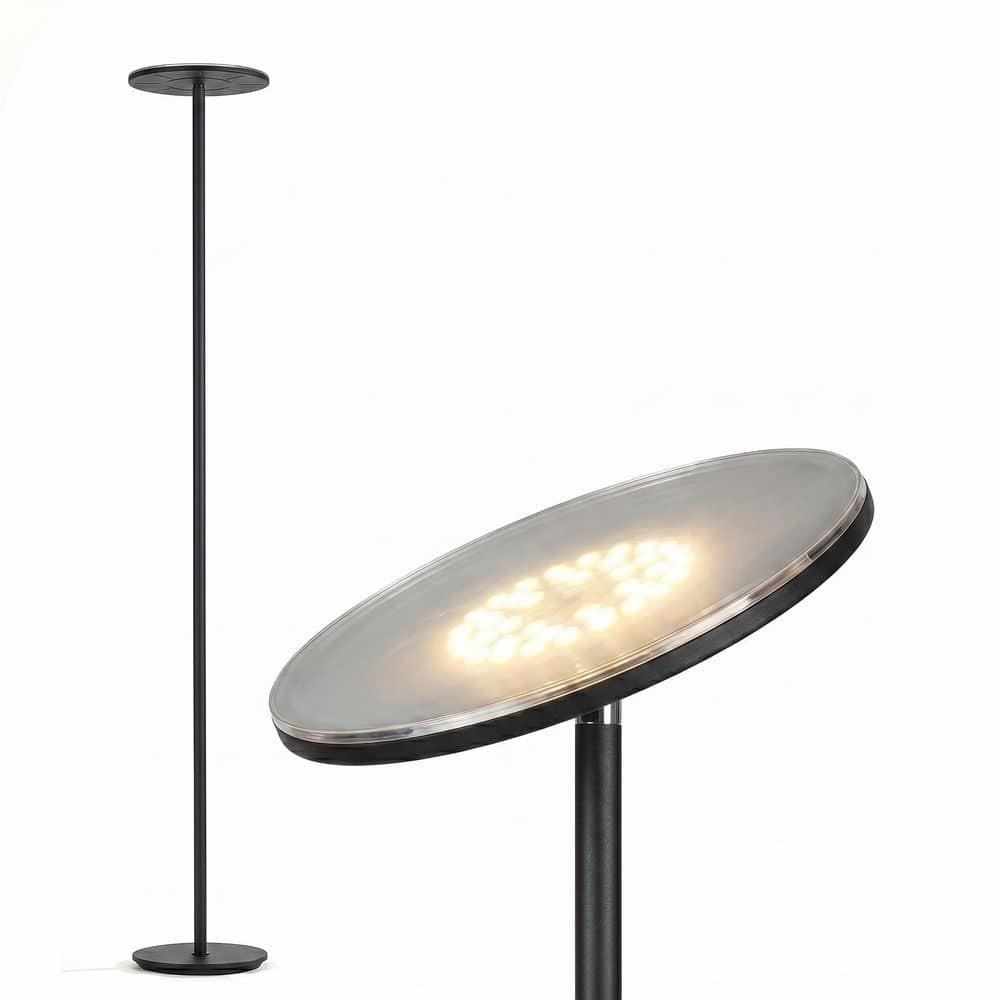 Brightech Sky Flux 67 in. Classic Black Industrial 1-Light