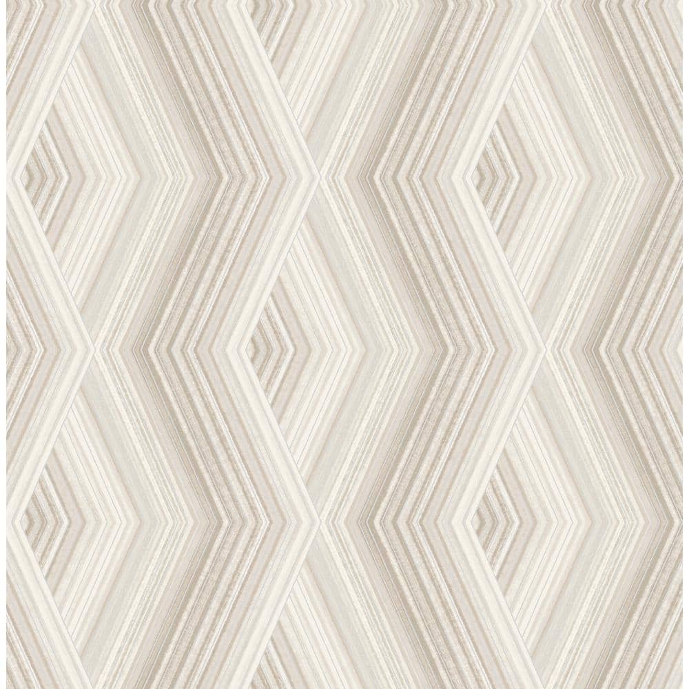 Crown Aura Taupe Geometric Taupe Wallpaper Sample, Brown