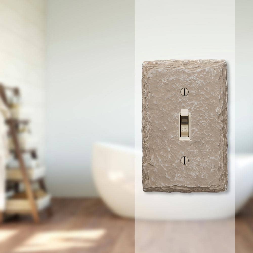 Almond Faux Slate Single Toggle Wallplate