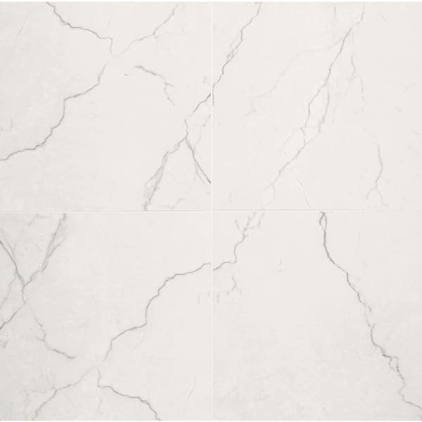 Briella Grey 24 in. x 24 in. Polished Porcelain Marble Look Floor and Wall Tile (16 sq. ft./ Case)
