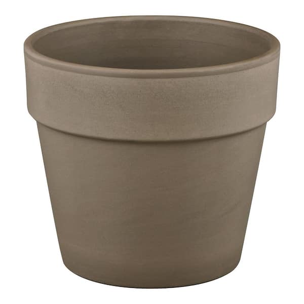 Small Gray Terracotta Planter with Drainage Hole (7.5 in L x 7.5 in. W x 7 in. H)