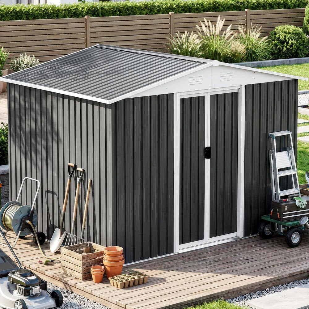 ToolCat 8 ft. W x 6 ft. D Aluminum Alloy Frame Shed with Sliding