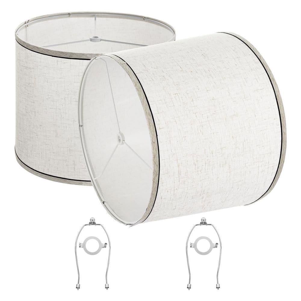 Lamp Shade Set of 2, Mix and Match, 10 in. High, White Linen Round Replacement Shade with Fitter, 2025 update price history on PriceWatchPro