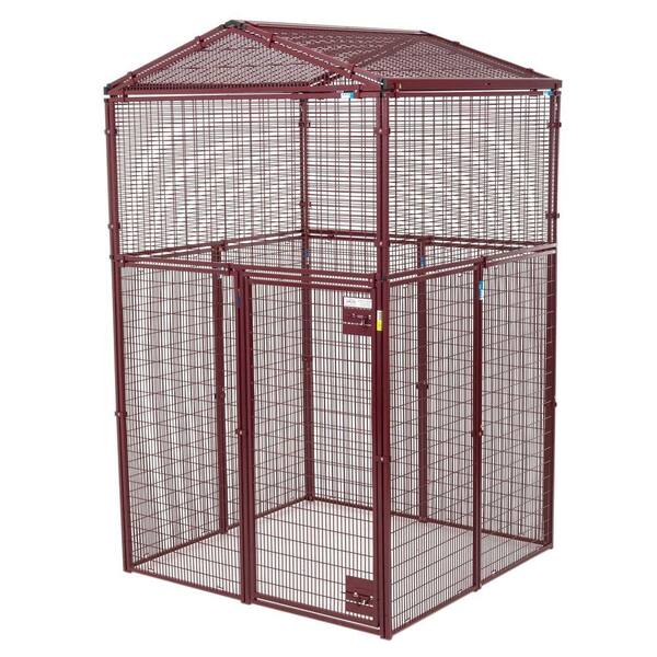 Lucky Dog Animal House 60 in. L x 60 in. W x 105 in. H Gable Covered Enclosure