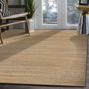 Handwoven Geometric Tan/Gray 5 ft. x 7 ft. 9 in. LR03344 Natural Jute Blend Area Rug