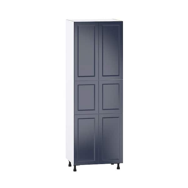 J COLLECTION Devon 30 in. W x 89.5 in. H x 24 in. D Painted Blue Shaker Assembled Pantry Kitchen Cabinet with 5 Shelves