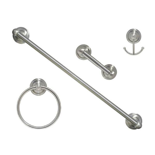 Lot De 4 Accessoires De Salle De Bain Modona 6200-A – Chromé, Avec Barre à Serviette 24 Pouces, Neuf