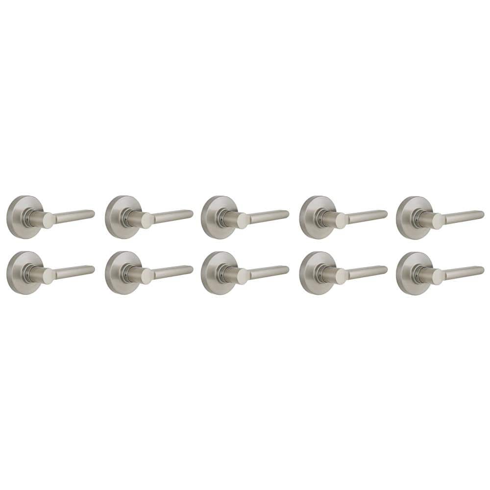 Tonebridge Satin Nickel Hall/Closet Door Lever with Round Rose 10-Pack