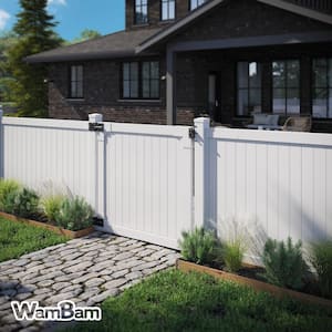 4 ft. H x 4 ft. W Westport White Vinyl Privacy Fence Gate with Stainless Steel Hardware