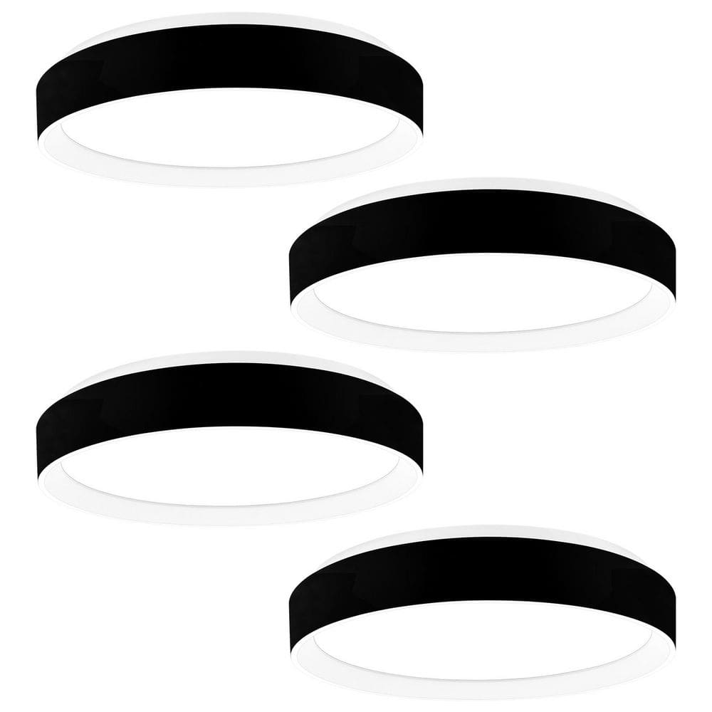 15 In. Integrated LED Round, Matte Black/White Flush Mount Light, 5CCT, 28W, 2000LM, CRI90, Dimmable, Damp Rated 4 Pack price history on PriceWatchPro