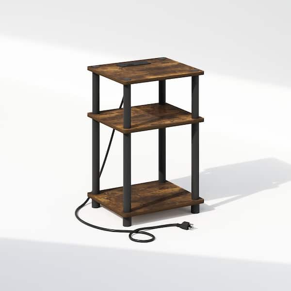Just Amber Pine/Black 13.39 in. W Nightstand