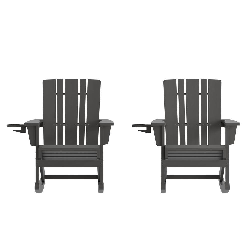 Gray Plastic Outdoor Rocking Chair in Gray (Set of 2) price history on PriceWatchPro
