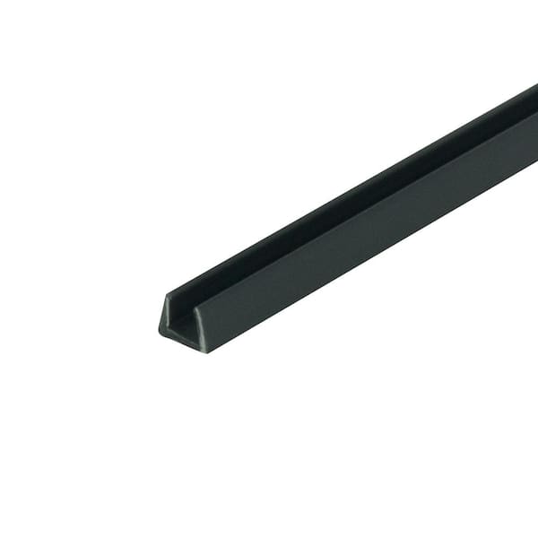Outwater 7/32 in. D x 3/16 in. W x 36 in. L Black Styrene Plastic U-Channel Moulding Fits 3/16 in. Board, (4-Pack)