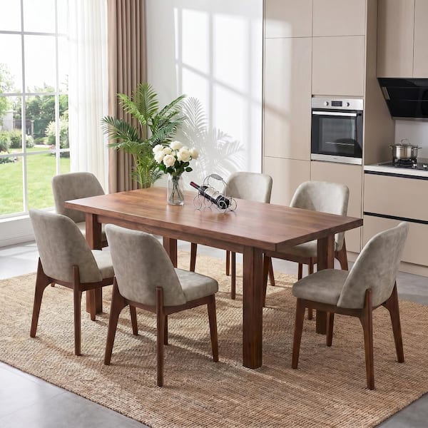 Upholstered Faux Leather Dining Chairs (Set of 6)