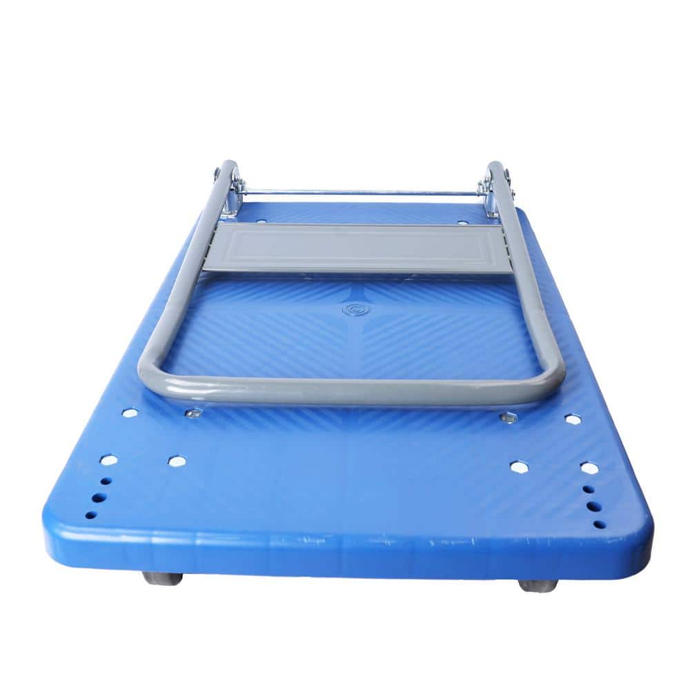 Blue Folding Steel Platform Hand Truck with Rubber Wheels