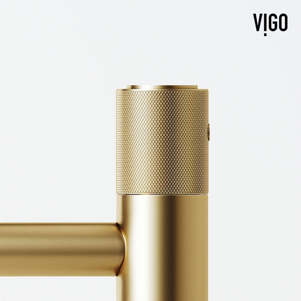 Matte Brushed Gold Single-Hole Bathroom Vessel Faucet