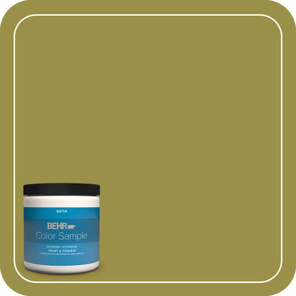 BEHR PREMIUM PLUS 8 oz. Home Decorators Collection #HDC-FL13-8 Tangy Dill Satin Enamel Interior/Exterior Paint & Primer Color Sample