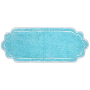 Allure Collection 100% Cotton Tufted Bath Rug, 21 in. x54 in. Runner, Turquoise