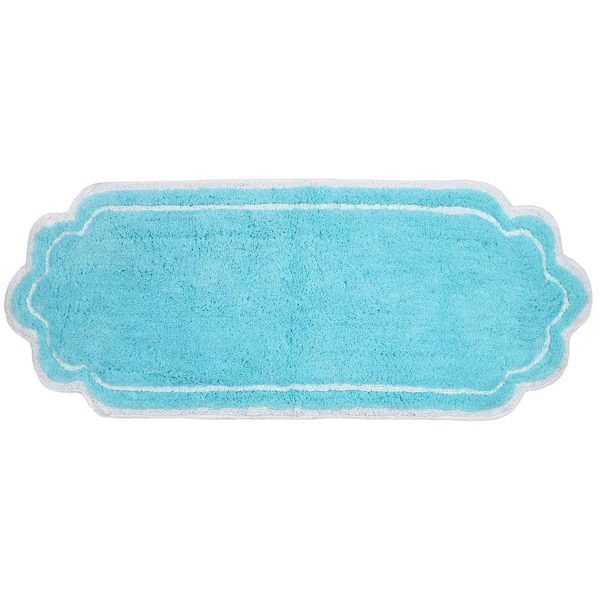 Allure Collection 100% Cotton Tufted Bath Rug, 21 in. x54 in. Runner, Turquoise