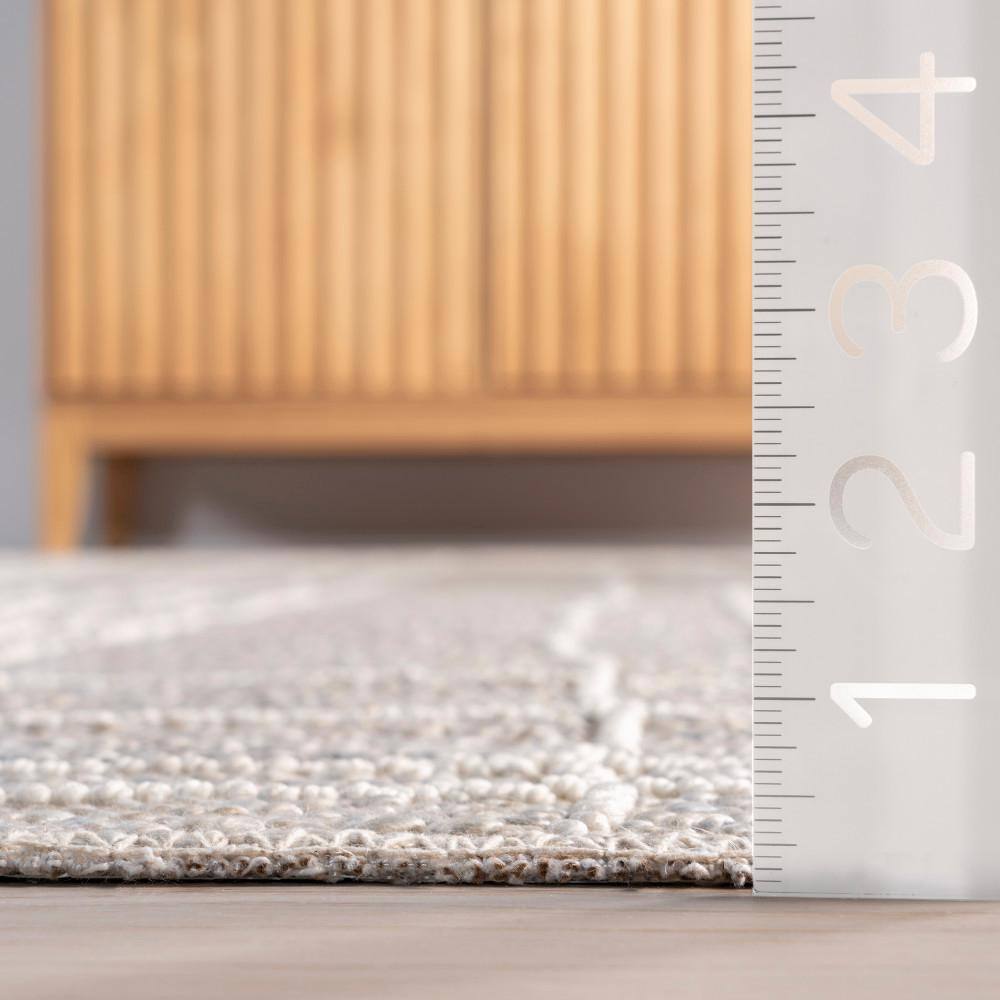 Cortney Beige and White Striped 4x6 Area Rug