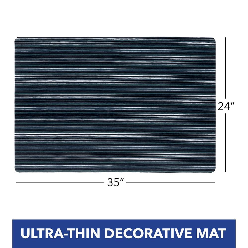 SoHome Blue Striped Low Profile Non-Slip Kitchen Mat