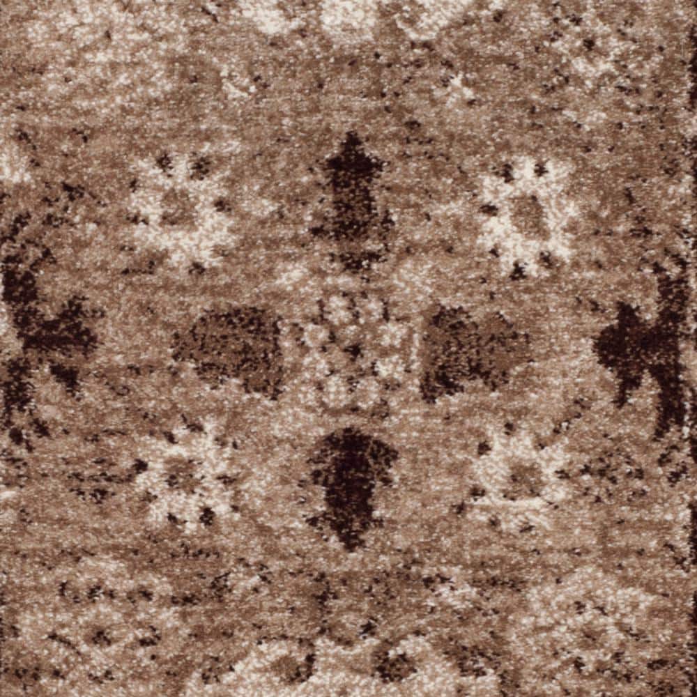 Taupe 2'3" x 10' Stain-Resistant Synthetic Runner Rug