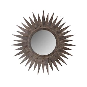 30 in. W x 30 in. H Wood Brown Decorative Mirror